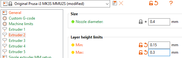 Min and max value of variable layer height applied to wrong extruder in ...