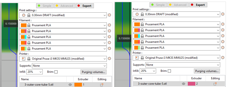 Min and max value of variable layer height applied to wrong extruder in ...