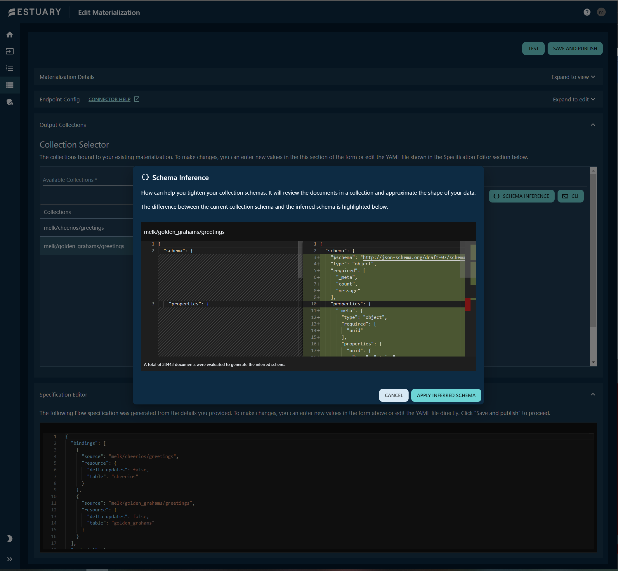 revision: read-only collection schema viewer to output collection form ...