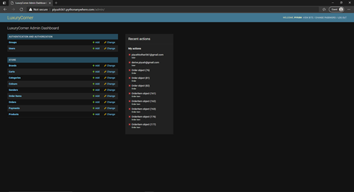 GitHub - piyushkothari561/LuxuryCorner: Ecommerce website for luxury ...