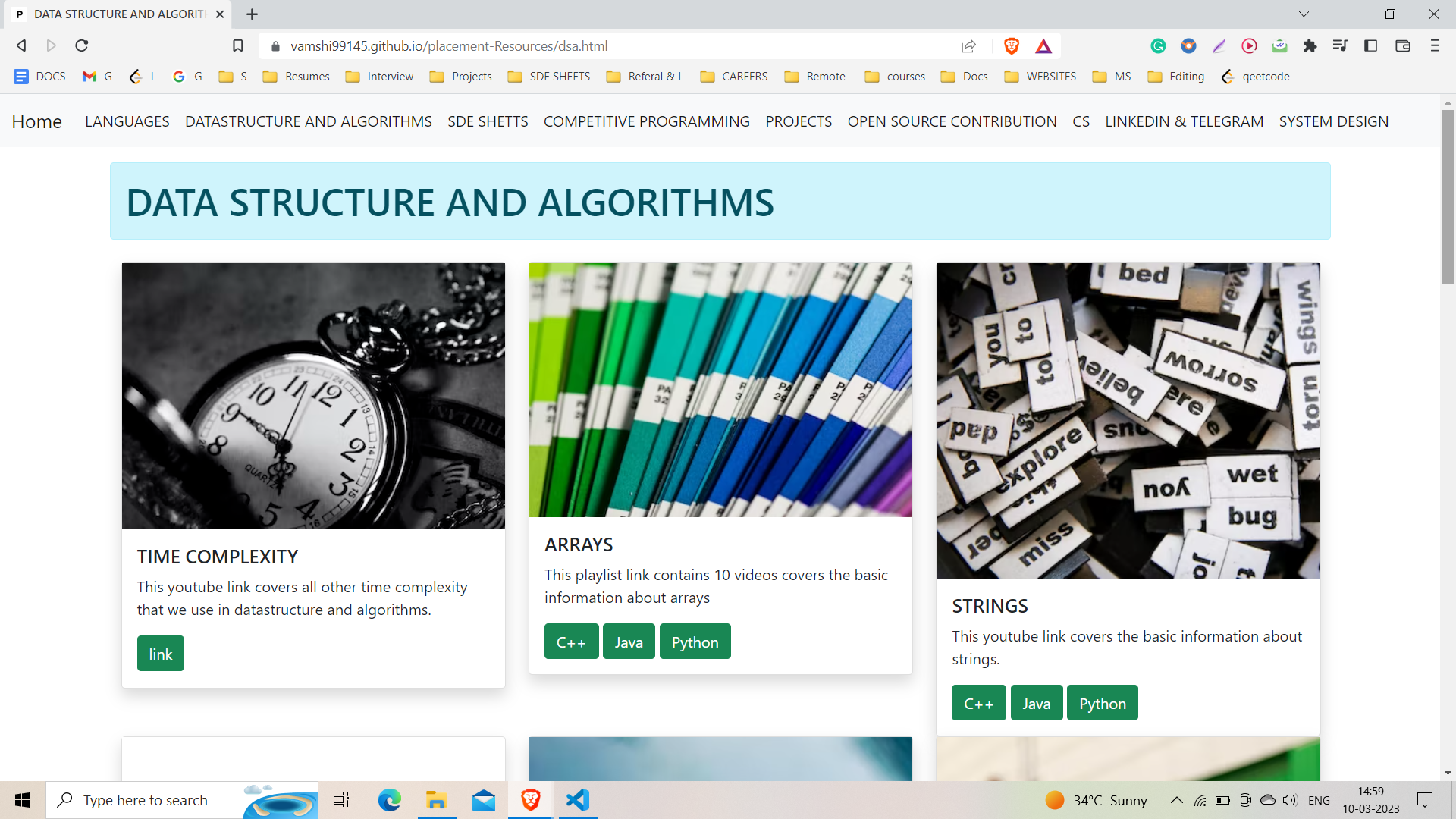 GitHub - vamshi99145/placement-Resources
