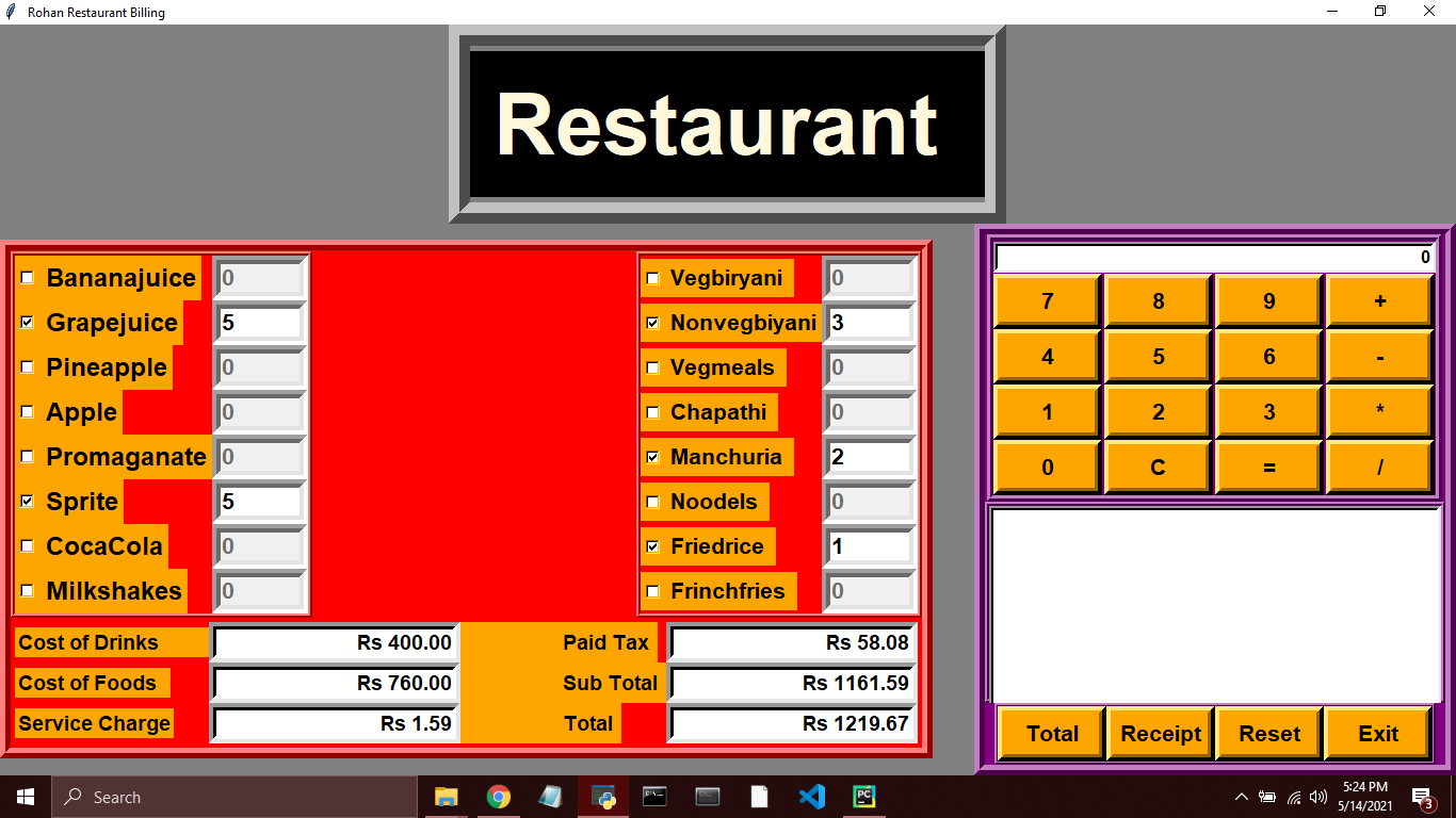 GitHub - rohanmatt/Restaurant-Billing: This is a restaurant billing ...