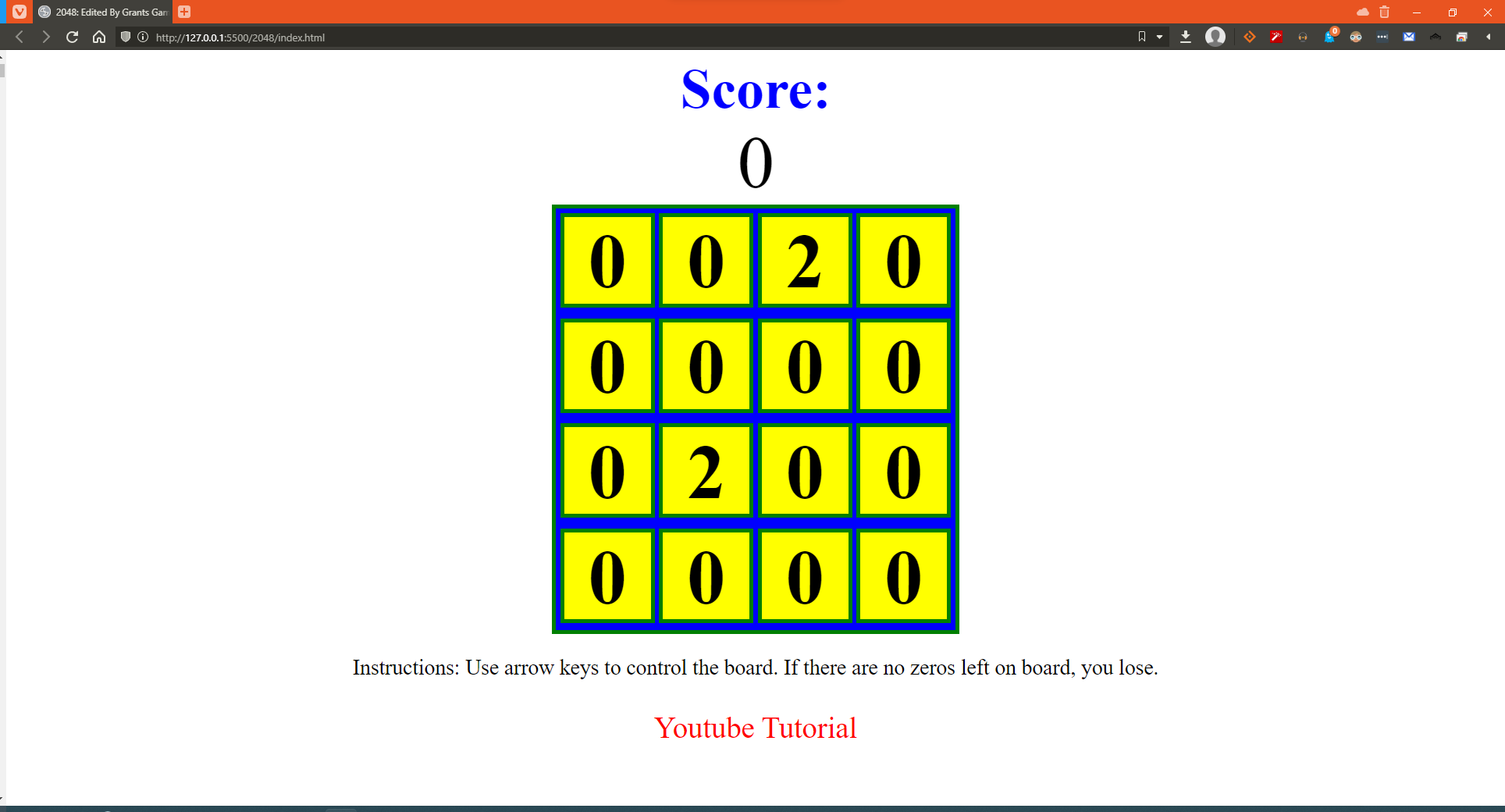 GitHub - darkrider231/2048JSGame: Popular 2048 Game in JS. Youtube ...