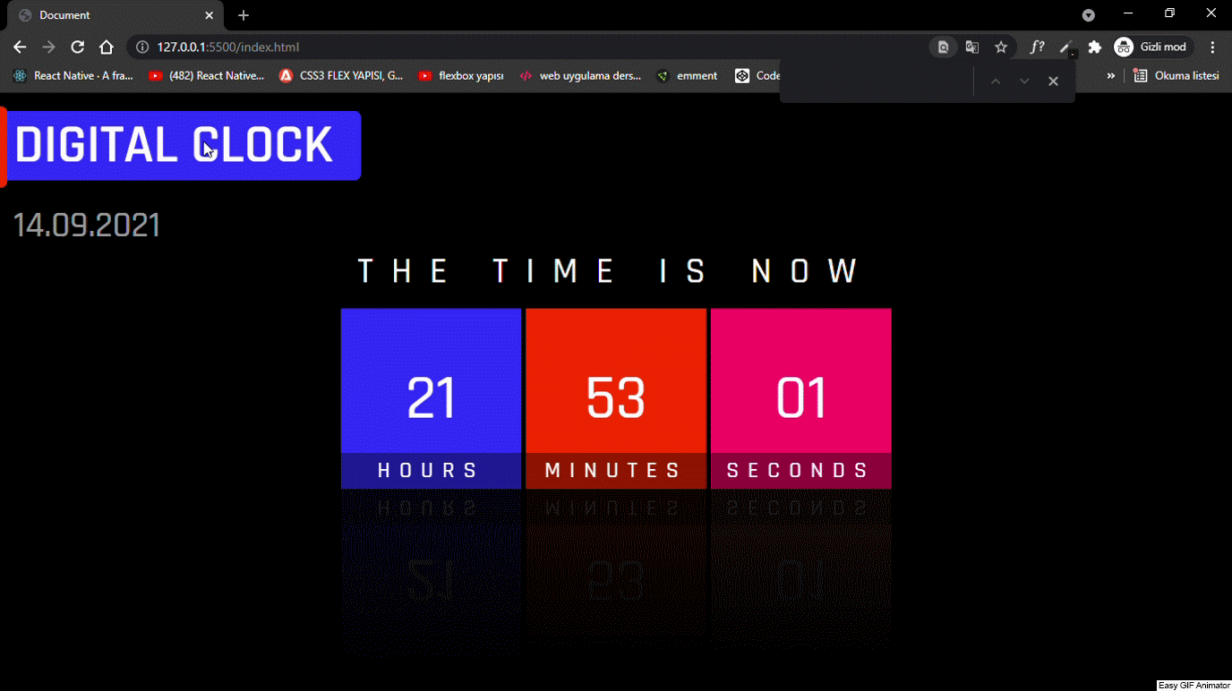 GitHub efsanegnyl/digitalClock