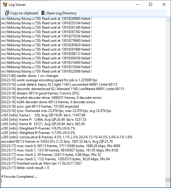 Queue window doesn't display activity log for failed job · Issue 3346