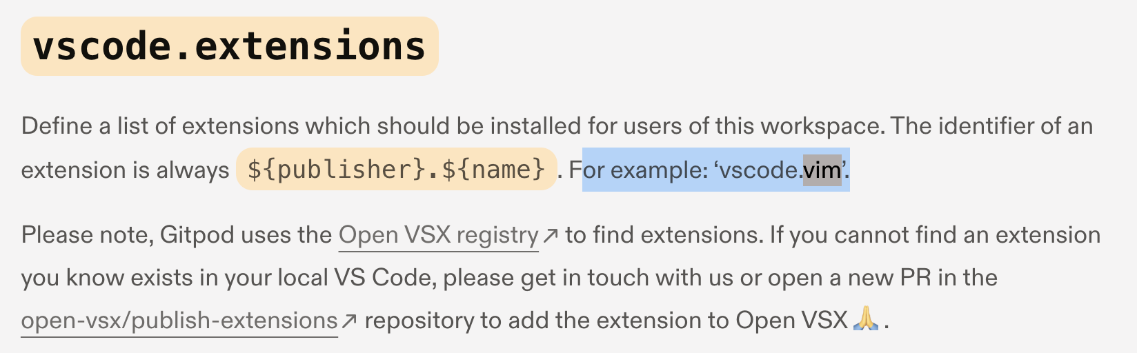 [Docs Feedback]: Vim example for extensions not working (#1222 ...