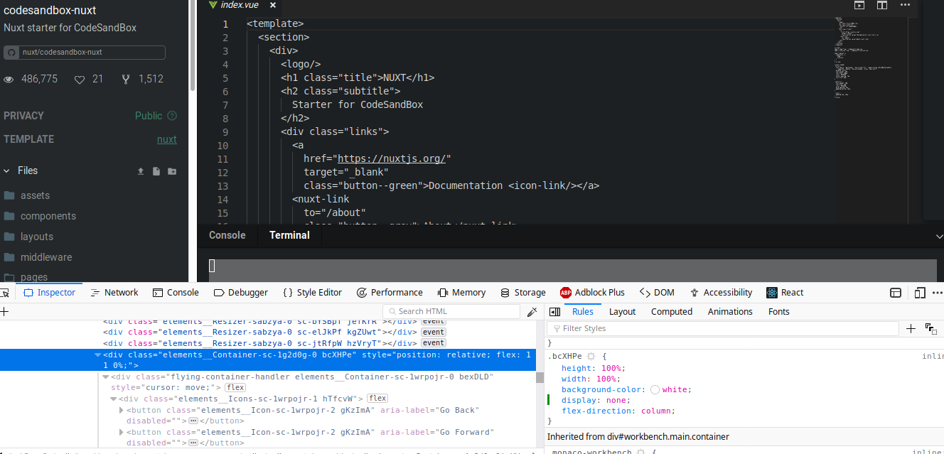 Hide the output panel by default · Issue #1526 · codesandbox ...