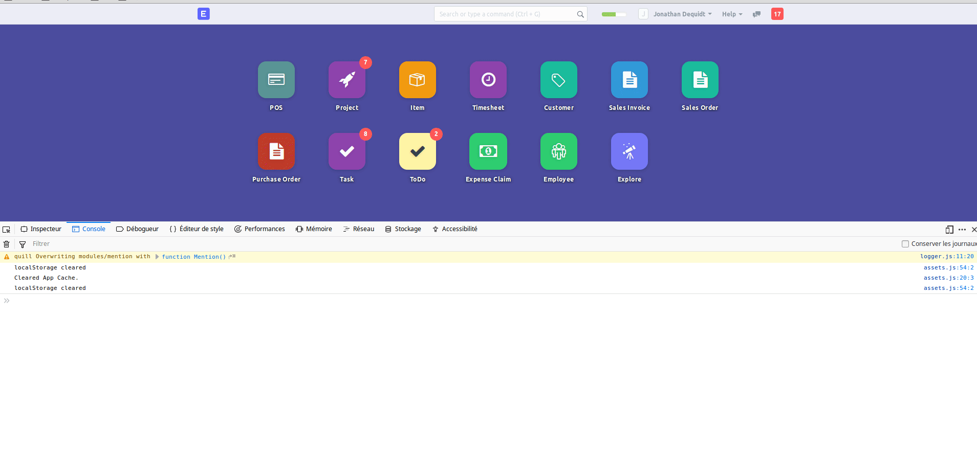 Blank page when clicking in notification bar · Issue 15953 · frappe