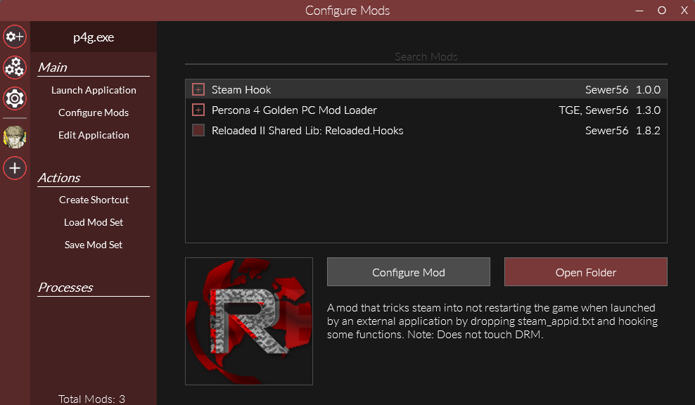 Bug: Persona 4 Golden not working with any version of mod loader