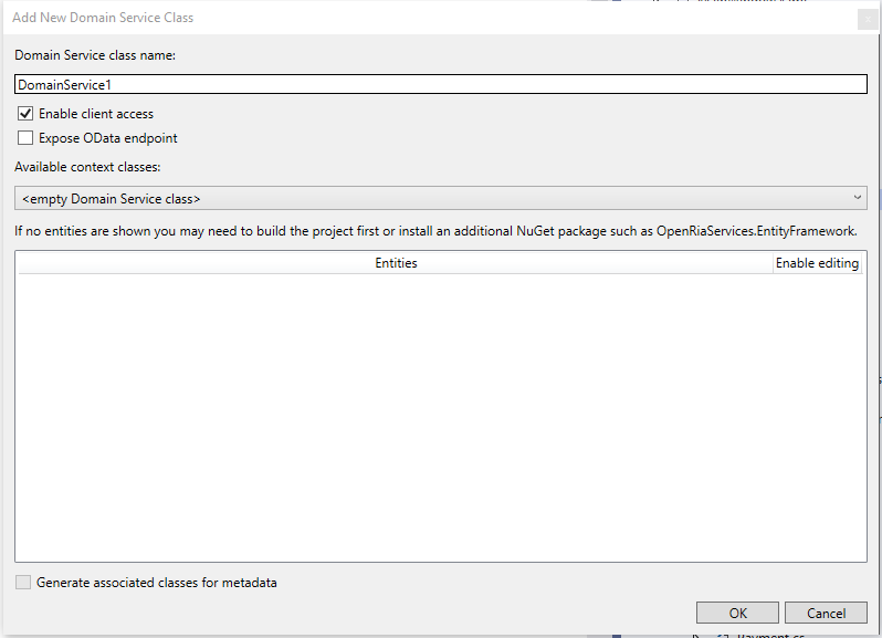 Add DomainService dialog shows no DbContext entities with 5.0 · Issue ...