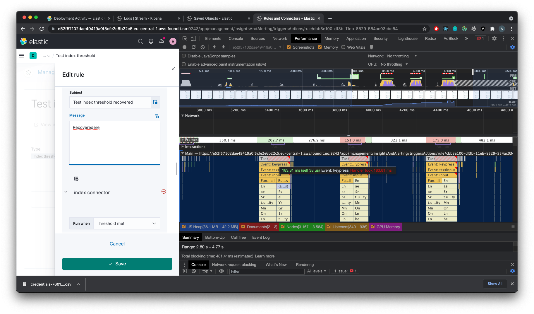 Edit rule form runtime performance · Issue #104881 · elastic/kibana ...