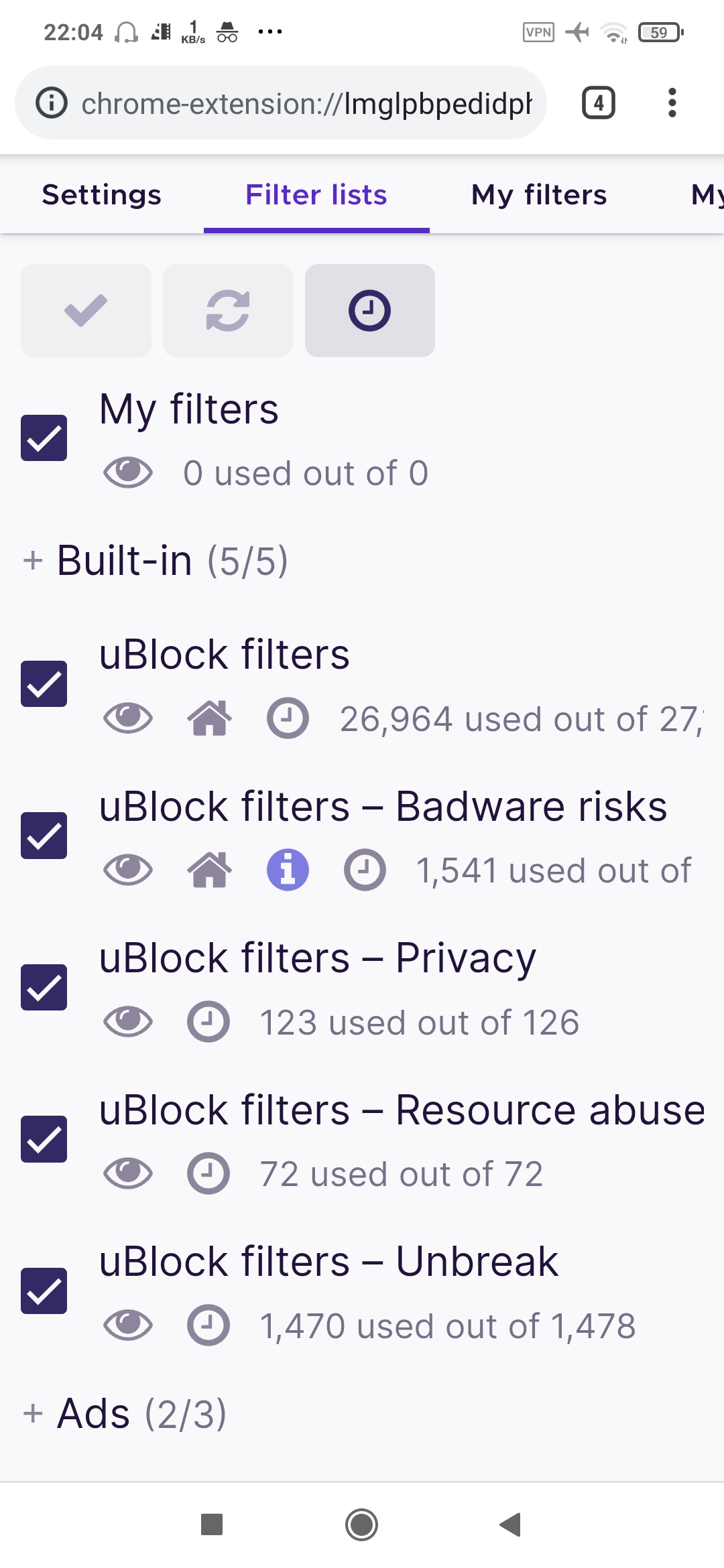 uBlock Origin UI optimize for ungoogledchromium Android · Issue 1464