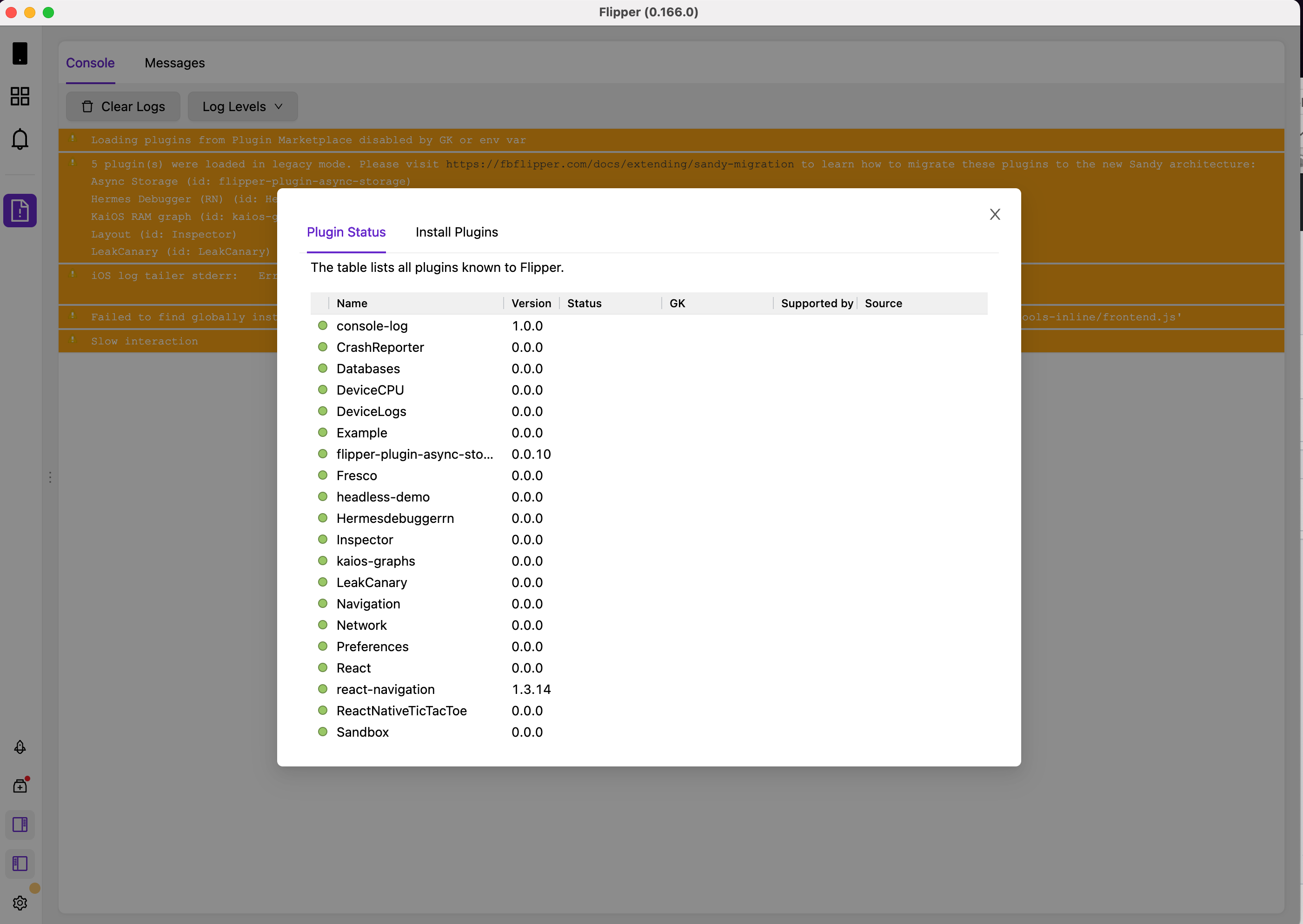 Latest Flipper 0.166 with a freshly setup RN project not working