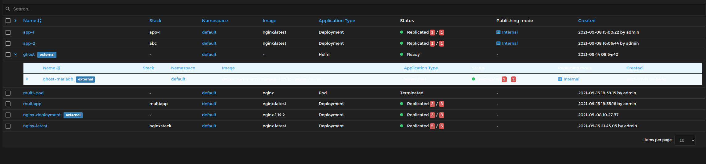 Background color in Helm application listing is not readable in dark ...