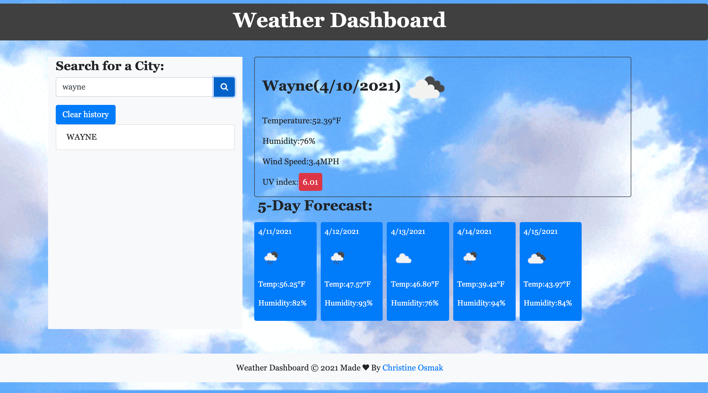 GitHub - ChristineOz/Weather_Dashboard: https://christineoz.github.io ...