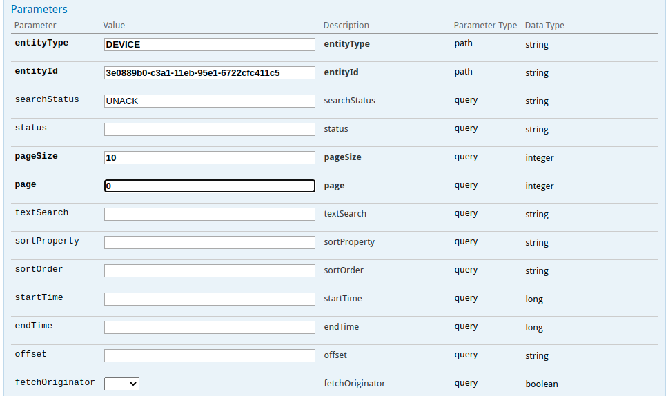 REST API getAlarms Incorrect Model Syntax · Issue #4690 · thingsboard ...