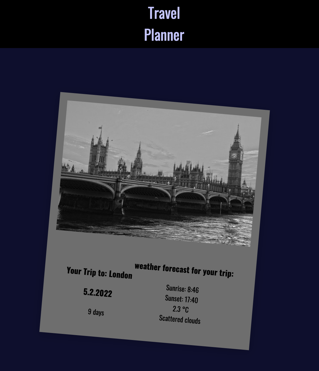 GitHub - Loromi/travel-app: Udaccity® Front End Web Developer Project ...