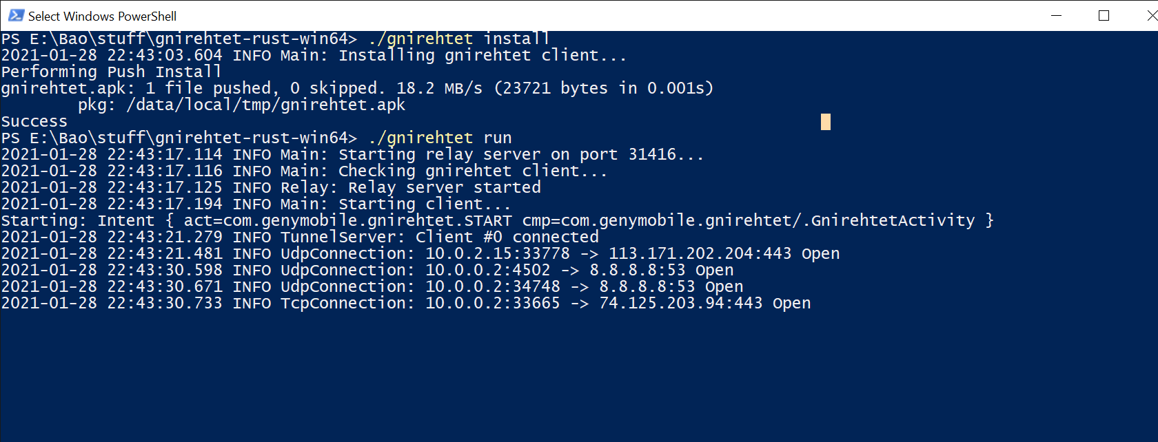 Gnirehtet doesn't work · Issue #355 · Genymobile/gnirehtet · GitHub