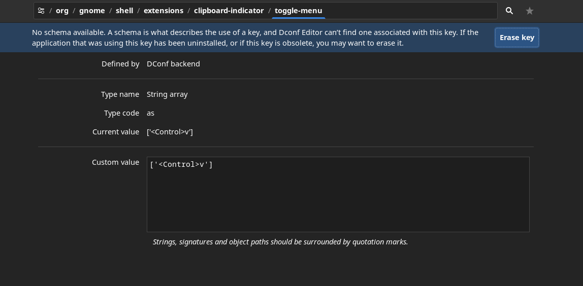 Can't set custom keyboard shortcuts from terminal like other extension · Issue 370 · Tudmotu