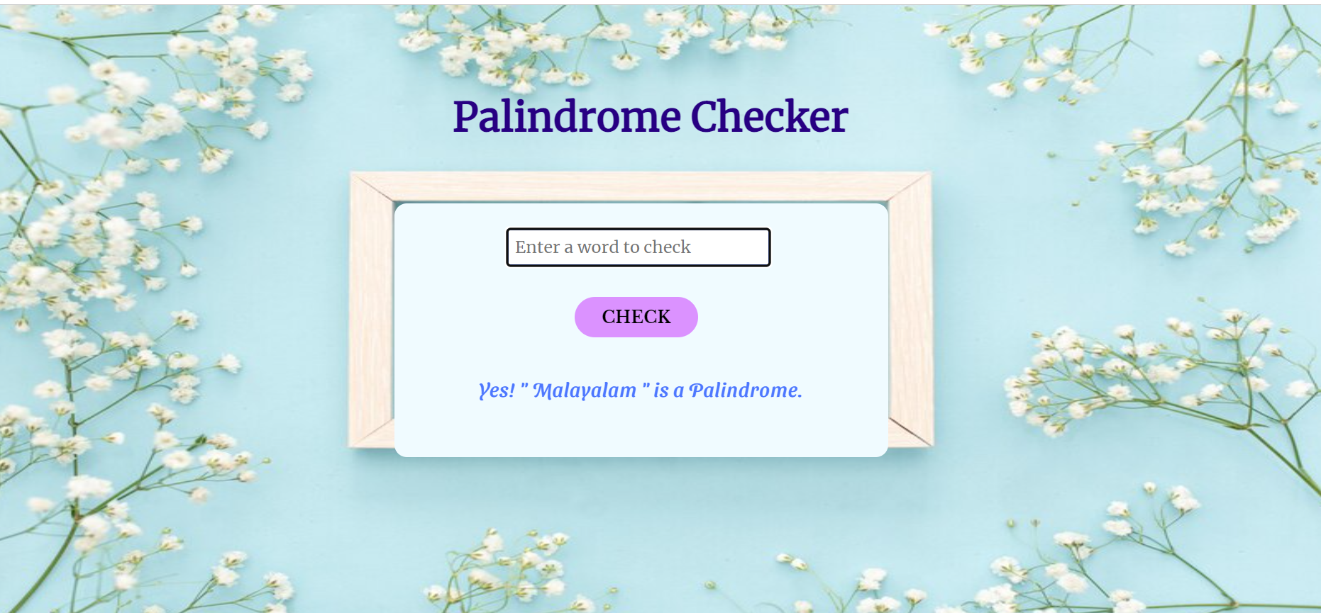 GitHub - khushigupta123/Palindrome-Checker: It is a simple website for ...