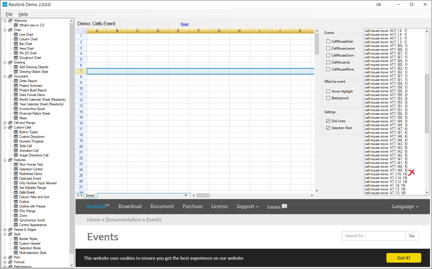 ReogridDragScrollJump