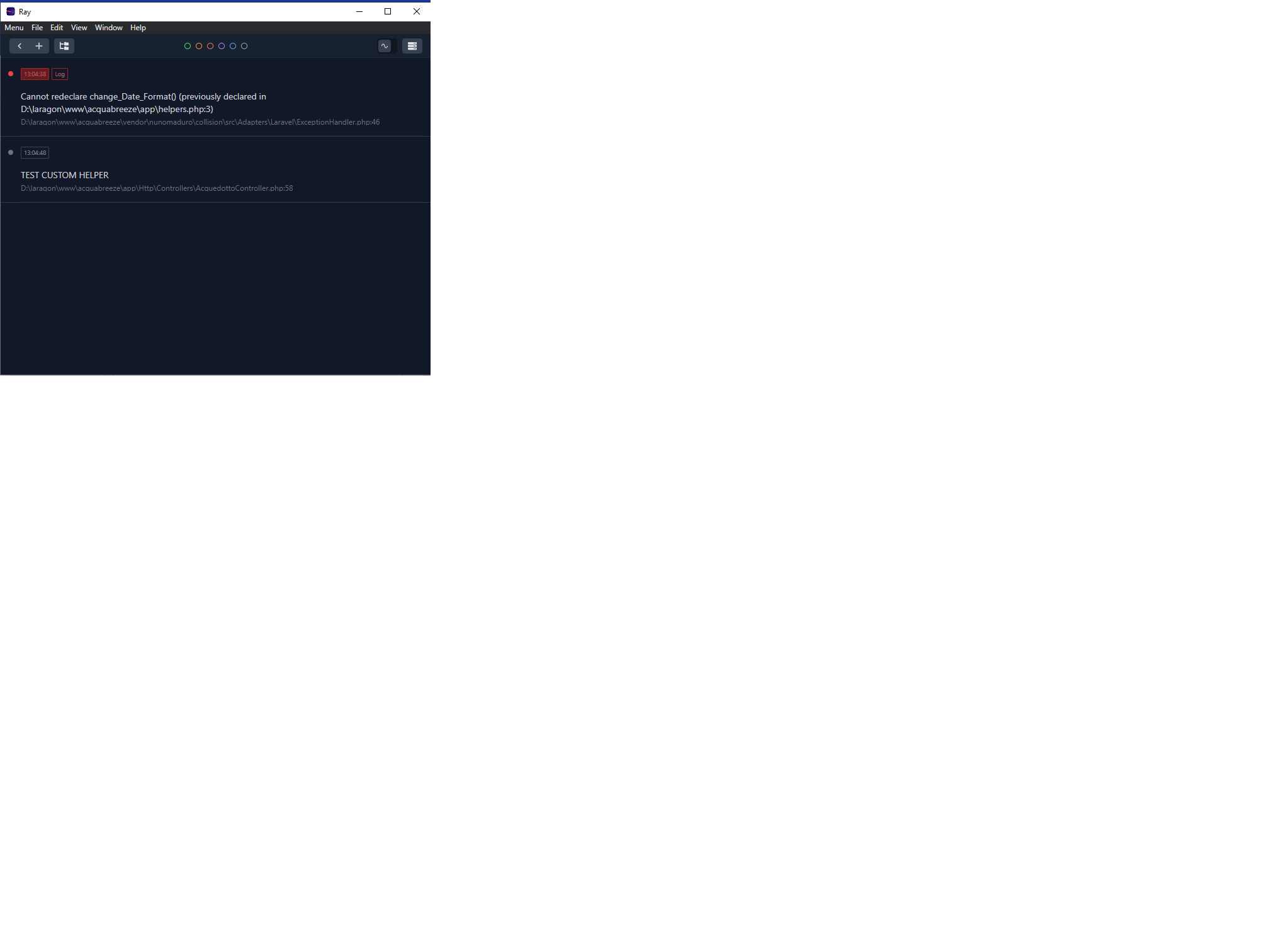 Custom Helper generate an error · Issue #485 · spatie/ray · GitHub