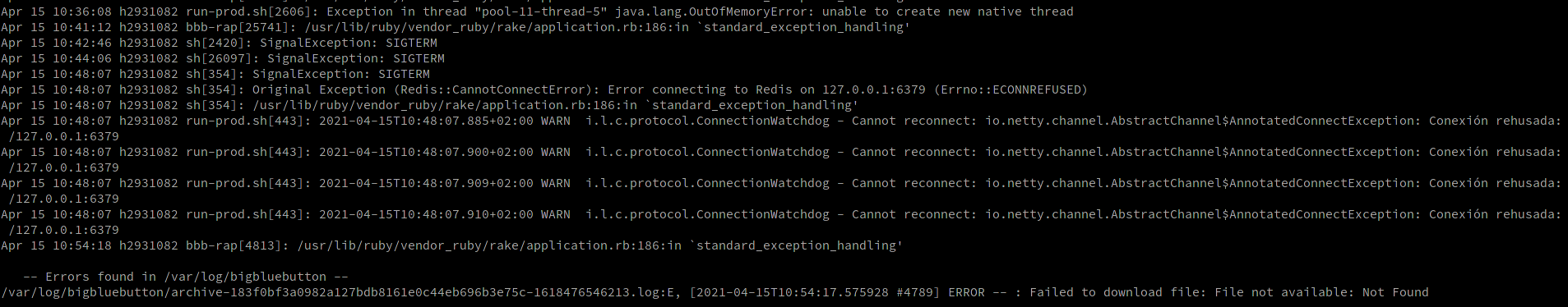 run-prod.sh error connecting to redis · Issue #12031 · bigbluebutton ...