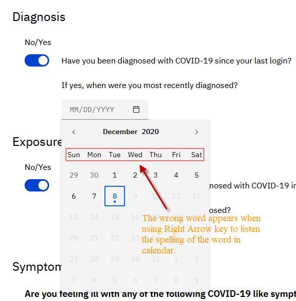 [DatePicker] JAWS announce the wrong word when using Right Arrow key to ...