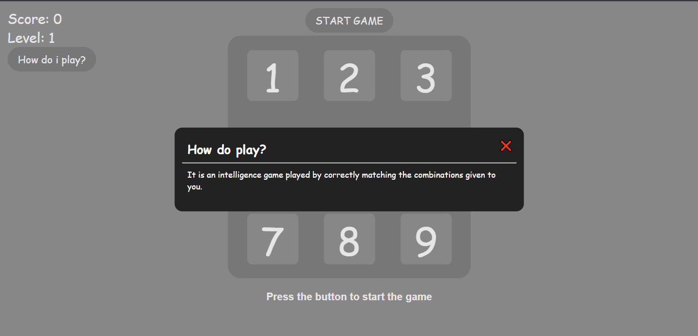 GitHub - TrFolwe/VisualMemoryGame: Visual Memory Game with HTML