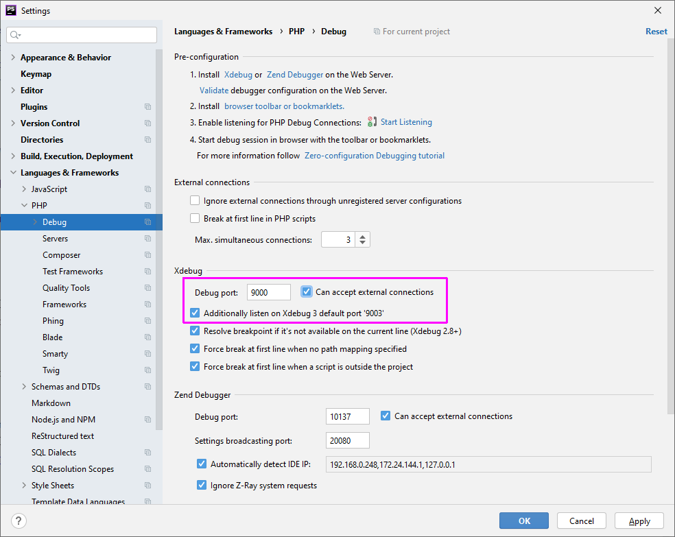 phpstorm xdebug setup