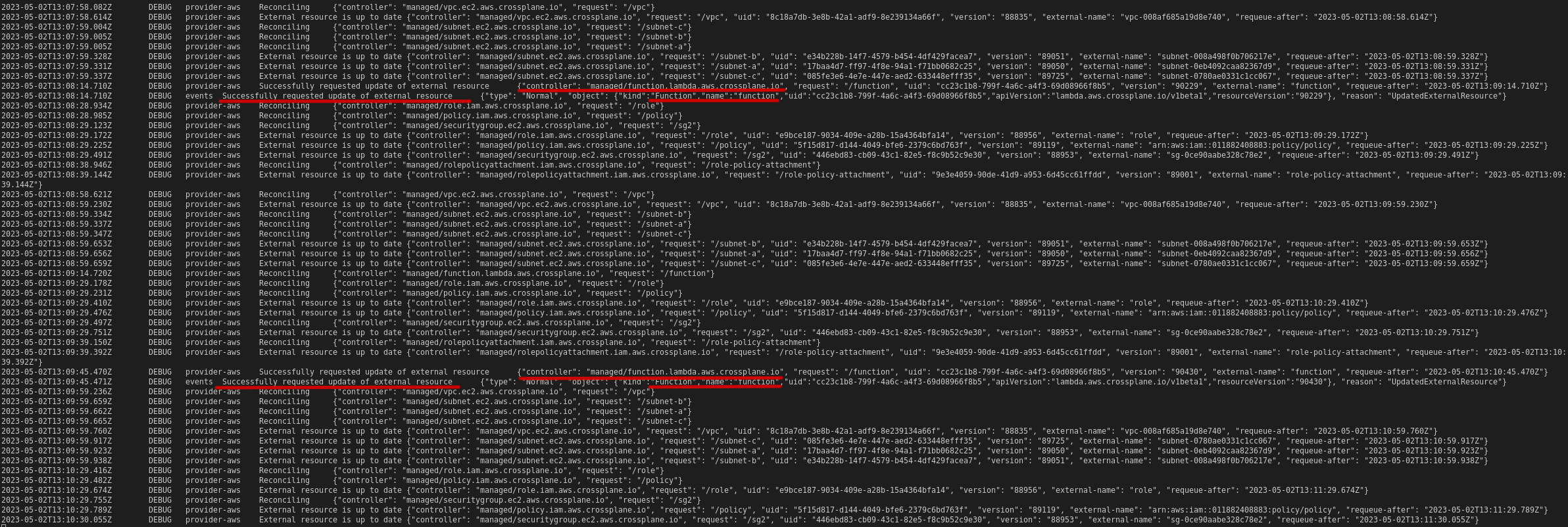 Controller for Lambda Function endlessly updates external resource ...