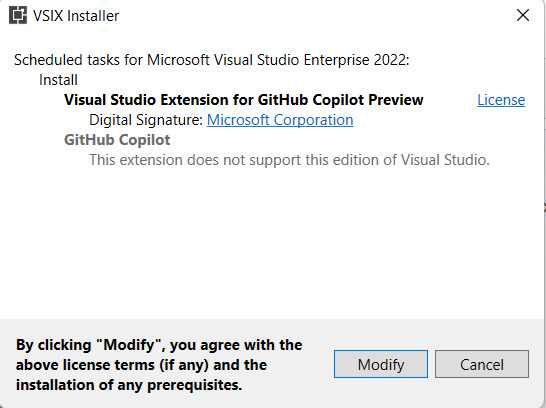 visual studio 2022 Enterprise - Error on start Copilot · community ...