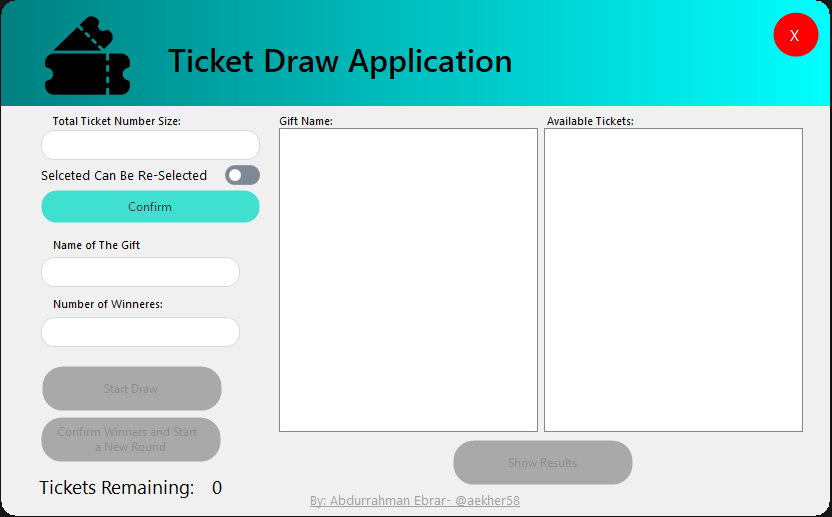 GitHub AEKHer/ticketDrawApplication Raffle software with C and