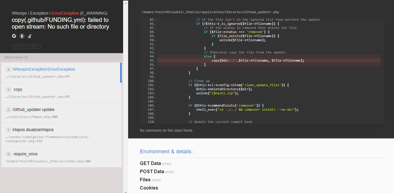 Bug ao Atualizar sistema. · Issue #1231 · RamonSilva20/mapos · GitHub