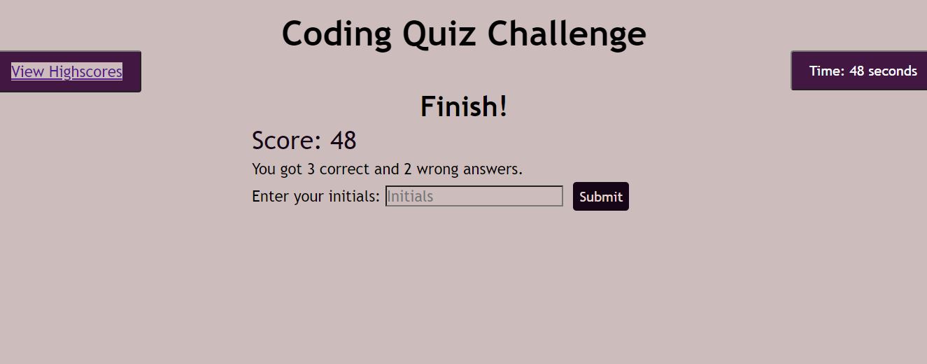 GitHub - Faizila/Code-Quiz: A fun quiz activity to see how much user ...