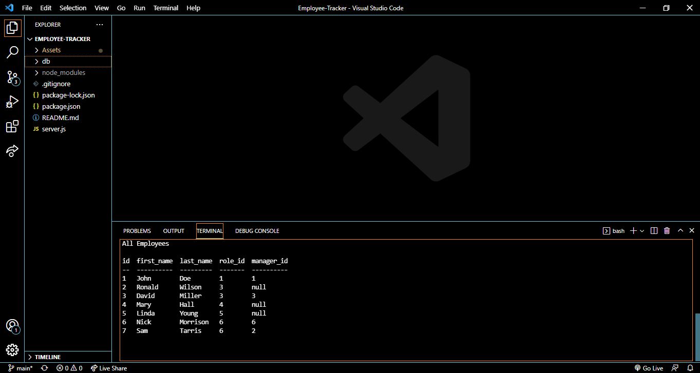 GitHub - Faizila/Employee-Tracker: A command line application that ...