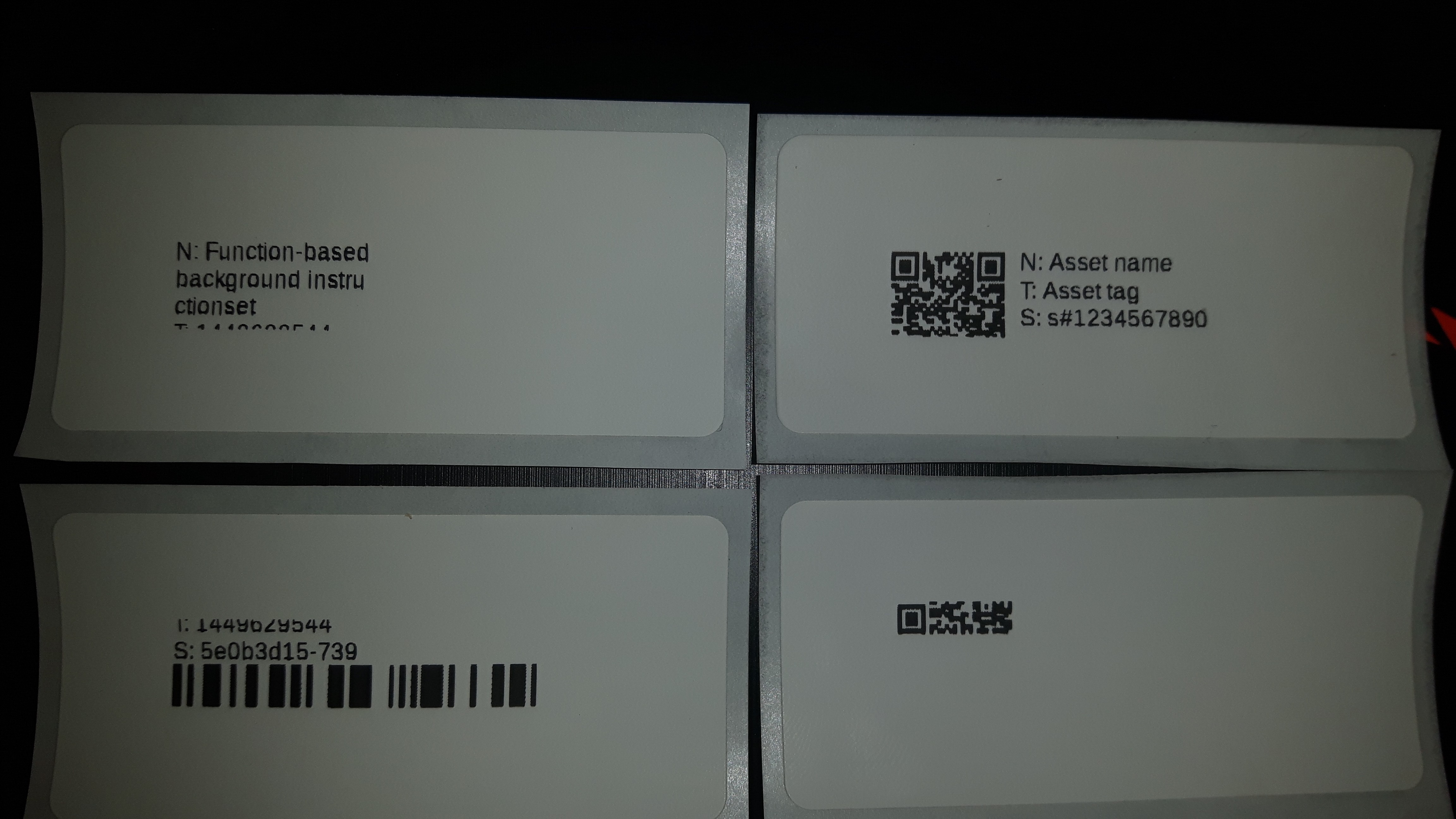 Asset labels not printing correctly on small format individual labels