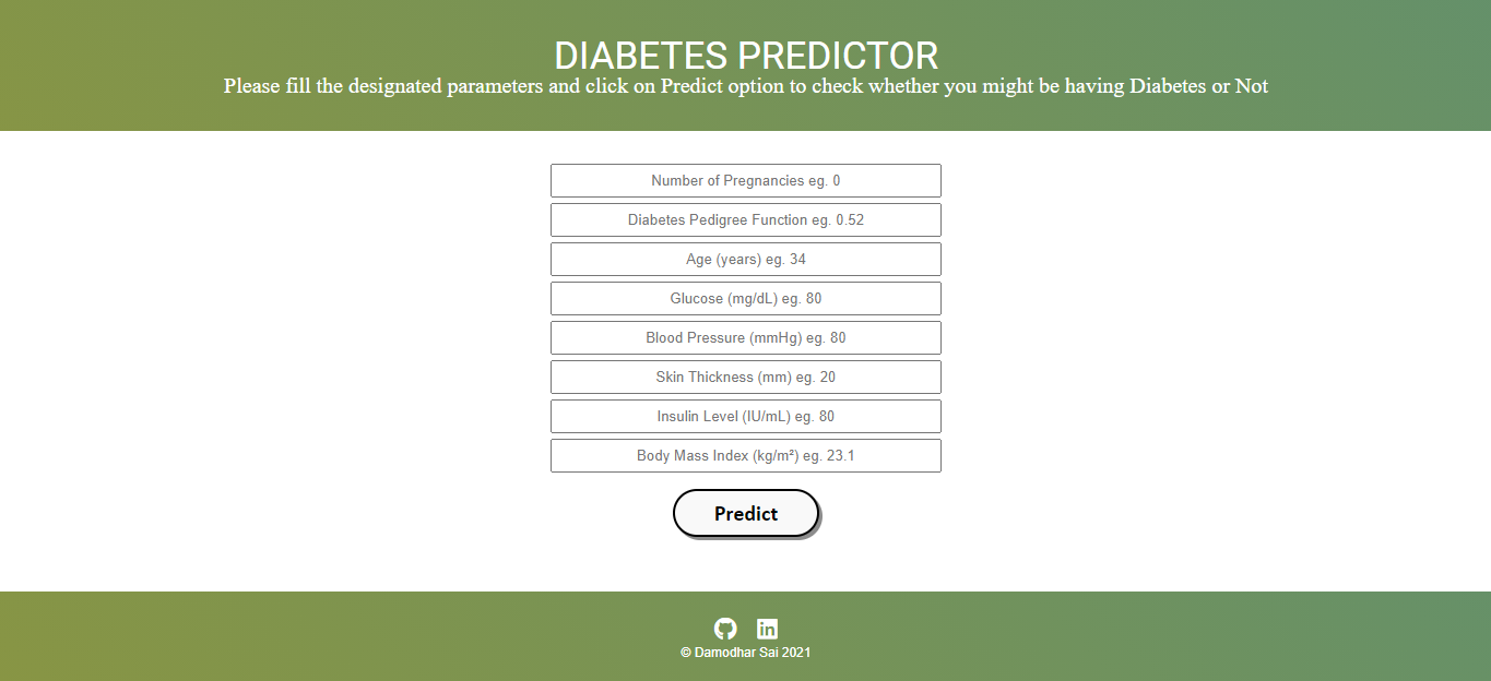 GitHub - Damodharsai/Diabetes-Predictor-System