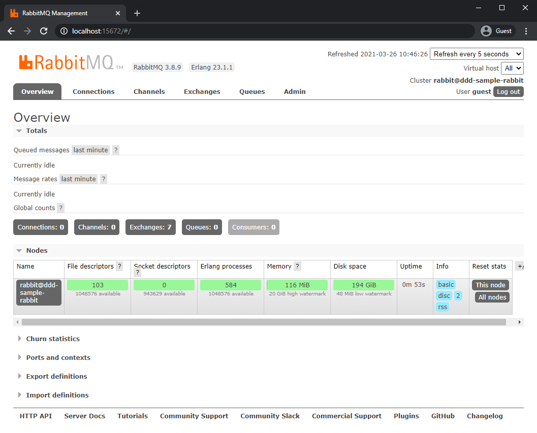 rabbitmq management app