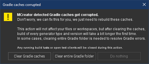 Gradle Caches got Corrupted · Issue #2228 · MCreator/MCreator · GitHub