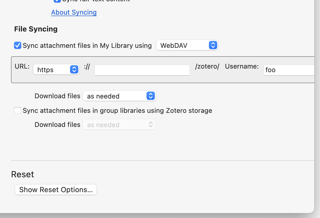 Z7: WebDAV settings layout is wrong · Issue #3069 · zotero/zotero · GitHub