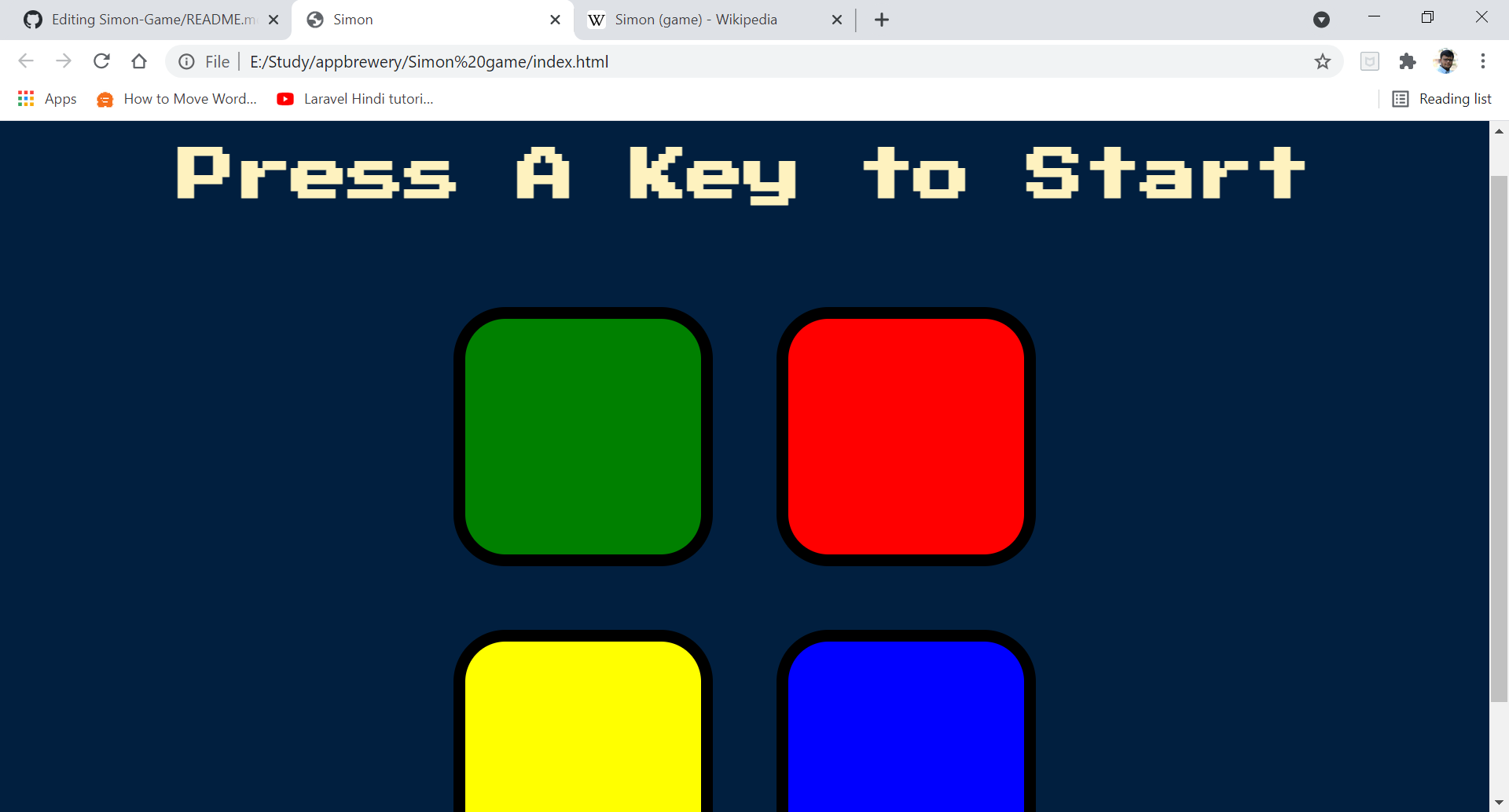 GitHub - skunj04/Simon-Game: The app creates a series of tones and ...