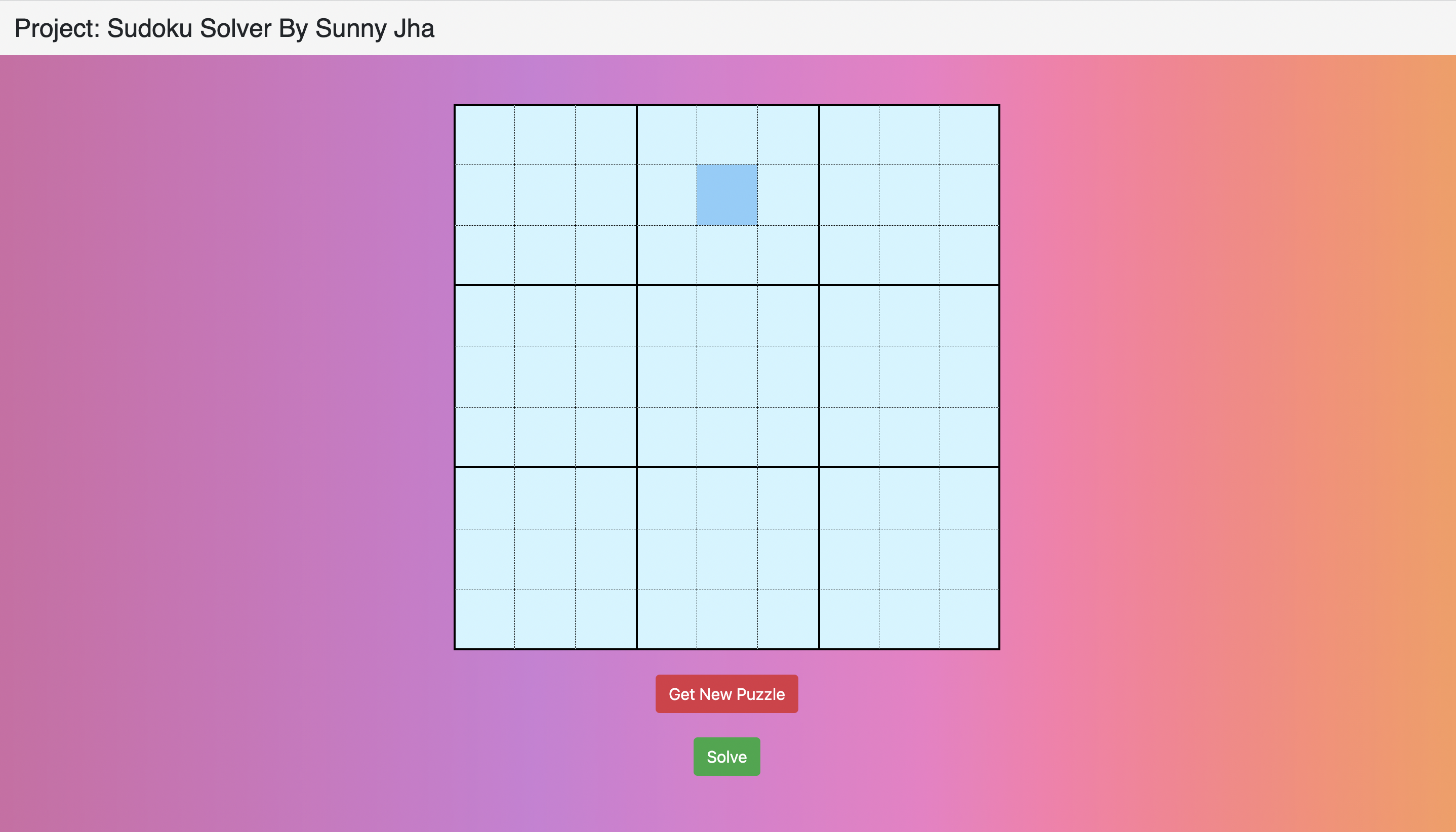 GitHub - Sunnyjha007/Sudoku-Solver: Created a Sudoku Solver Page Using ...