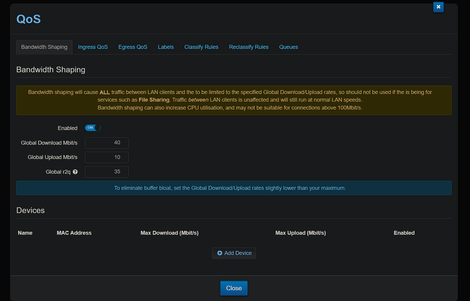Qos bandwidth shaping not working issue 108 seud0nym tch gui unhide github