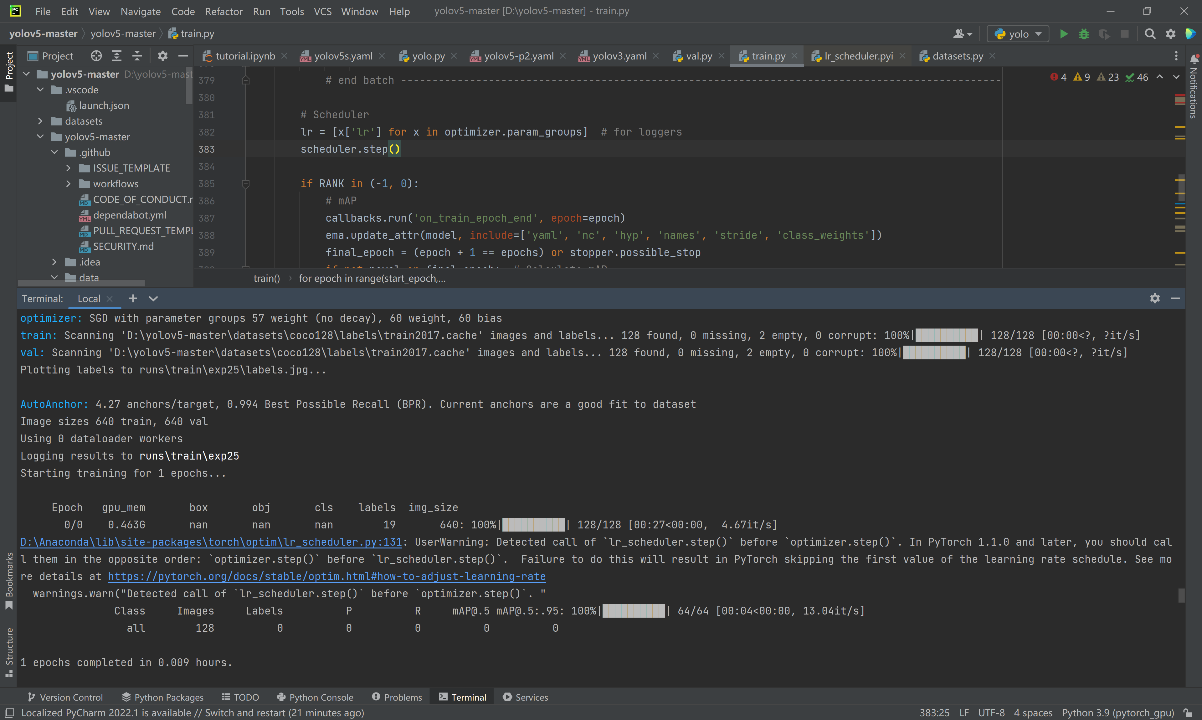 warning · Issue #7724 · ultralytics/yolov5 · GitHub