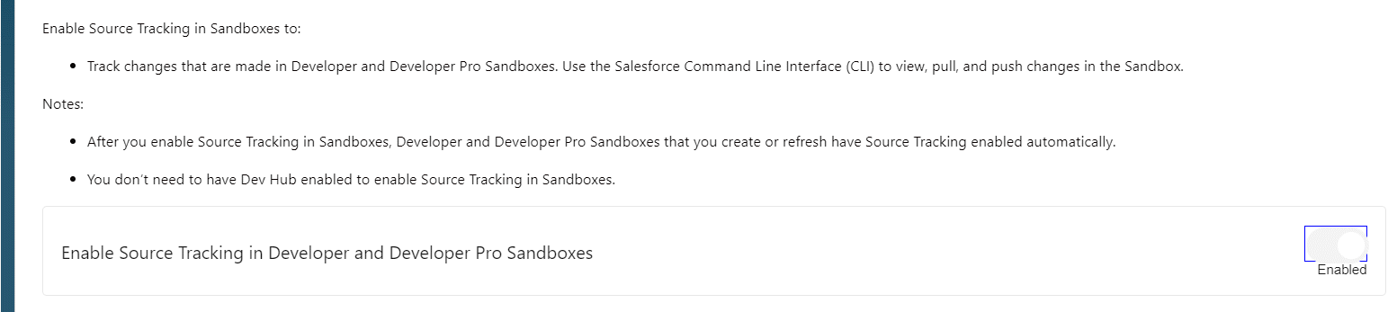 Enable Source Tracking Screenshot