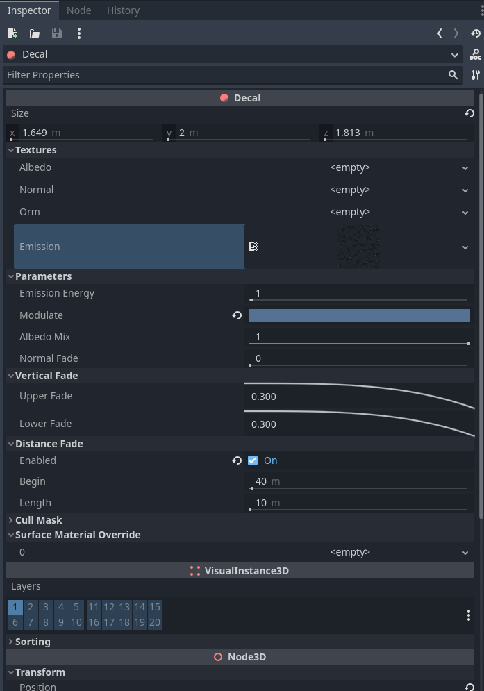 Add Material/Material Override support for decals · Issue 7180 · godotengine/godotproposals