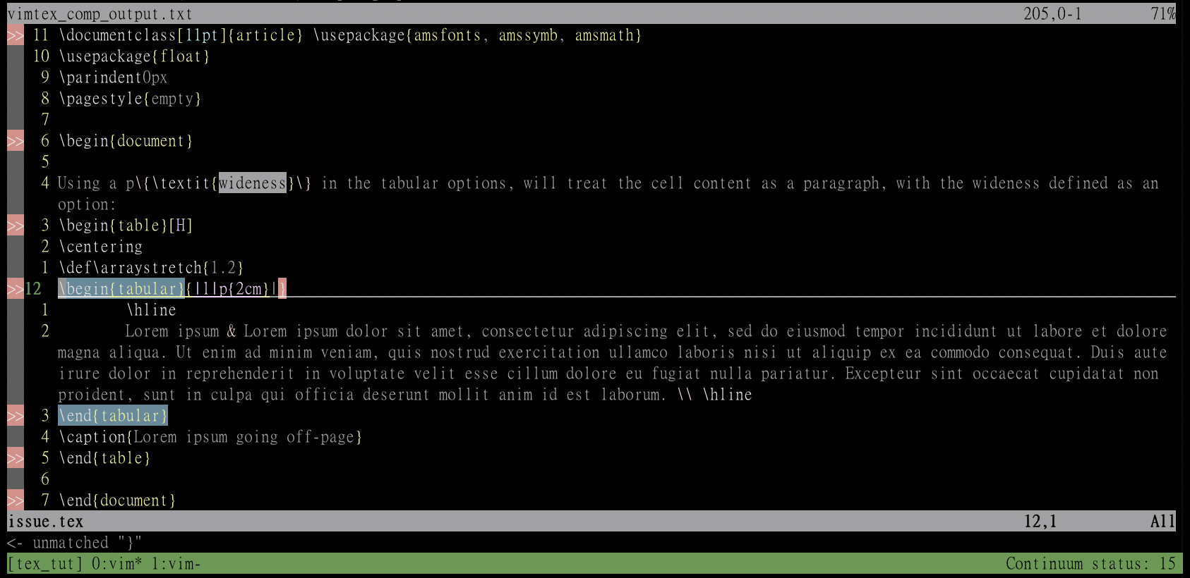 issue screenshot