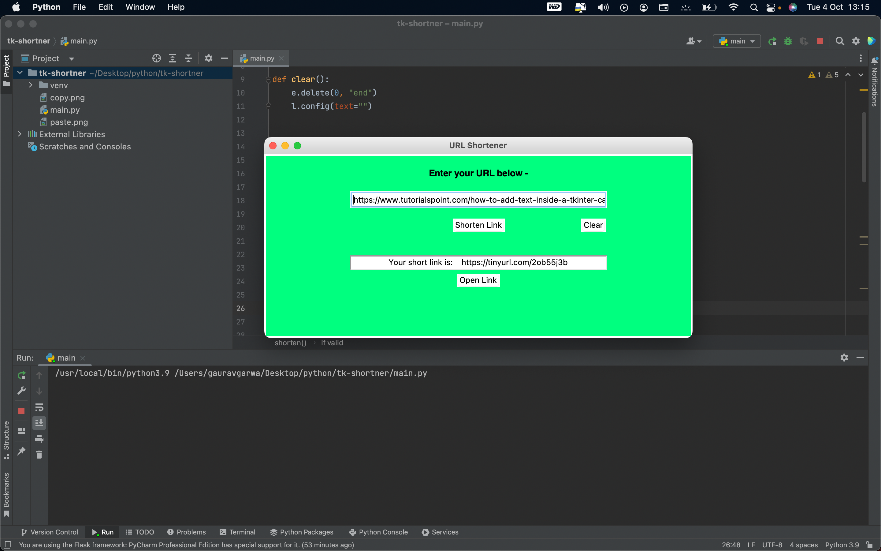 Github gaurav1832 url shortener tkinter