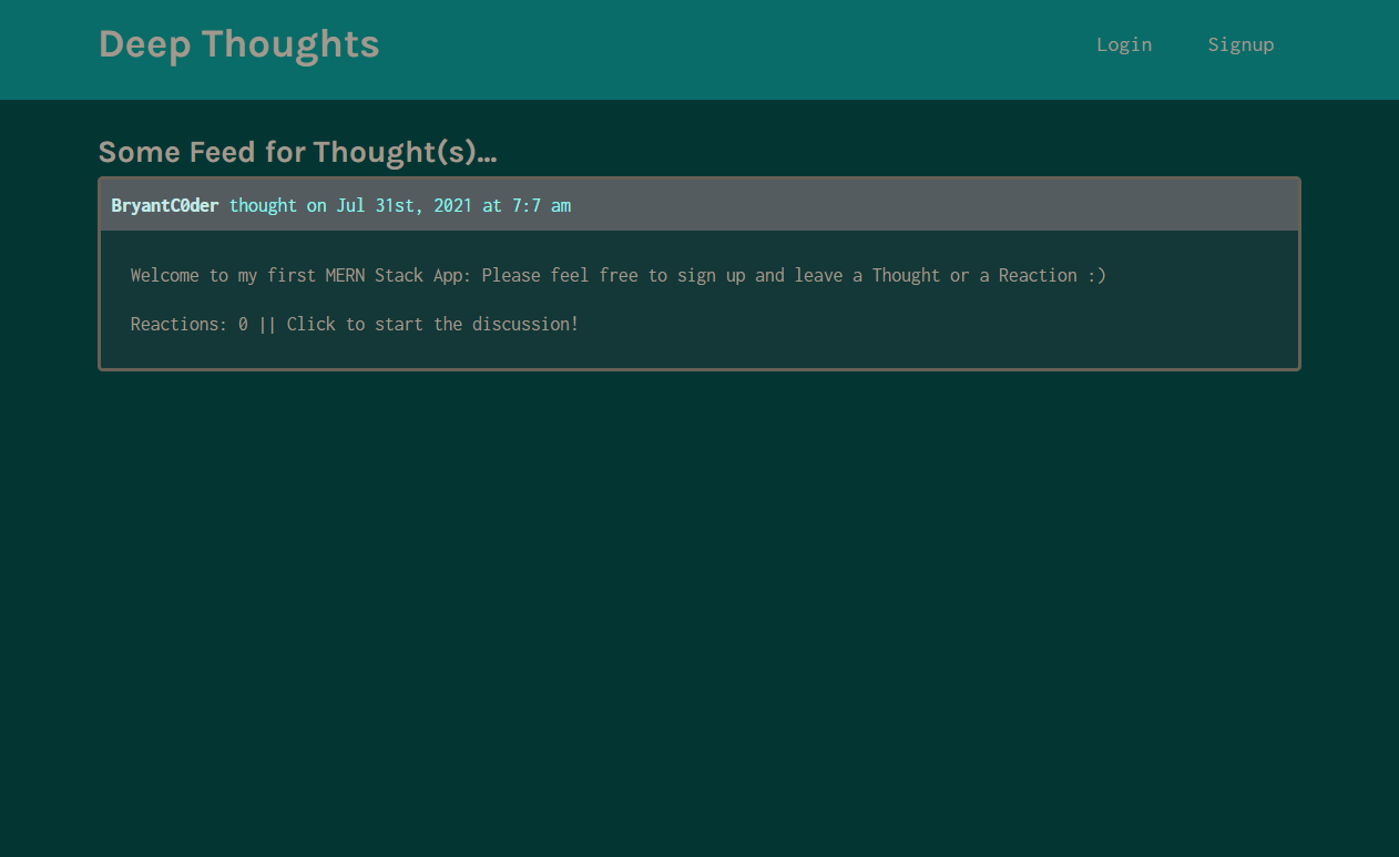 GitHub - jbryant4/deep-thoughts: This is a simple social media full ...